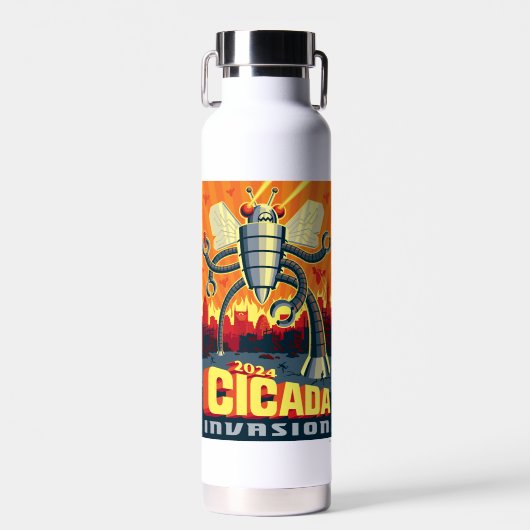 Robot Cicada Waterfles (Voorkant)