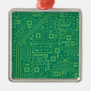 Robot Circuit Board Metalen Ornament