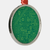 Robot Circuit Board Metalen Ornament (Rechts)
