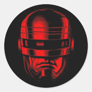 Robot Cop Helmet Ronde Sticker