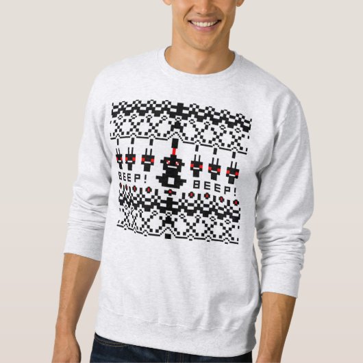 Robot "Cross Stitch" kerstshirt Trui (Voorkant)