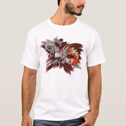 Robot Cyborg Dragon T-Shirt (Voorkant)
