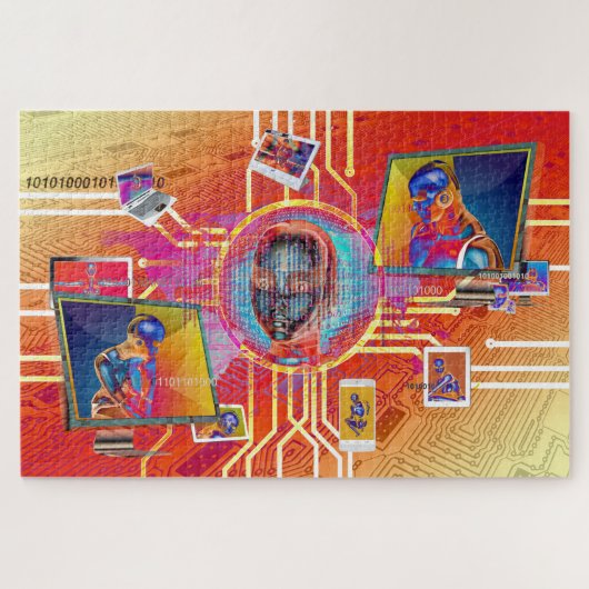 robot cyborg puzzel legpuzzel (Horizontaal)