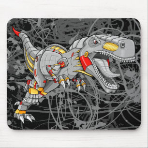 Robot Cyborg Tyrannosaurus DinosaurMouse Pad Muismat