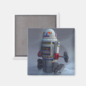 Robot de jouet rétro Numéro 7 Magnet (Recto/Verso)