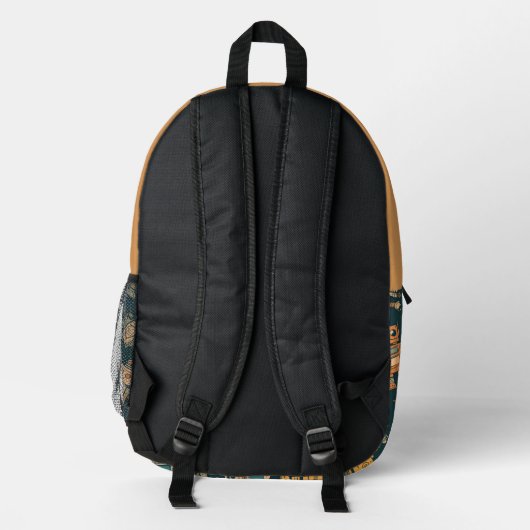 Robot Design Backpack  Personalised with Your Text Bedrukte Rugzak (Achterkant)
