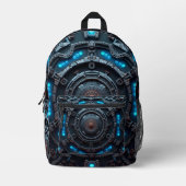 Robot Design Backpack – Trendy Tech Style Bag Bedrukte Rugzak (Voorkant)
