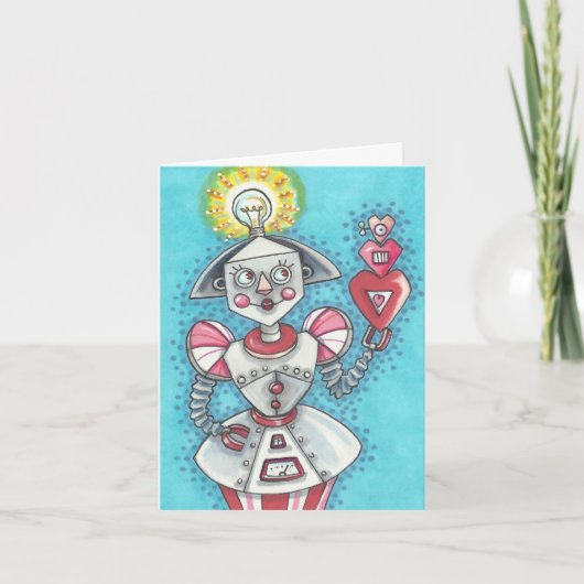 ROBOT D'Idée Lumineuse VALENTINE NOTE CARTE Verse (Devant)