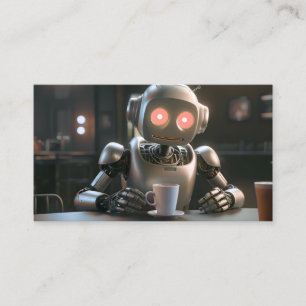 Robot drink koffie klantenkaartje