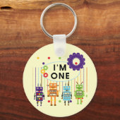 Robot Eerste Verjaardag Tshirts en geschenken Sleutelhanger (Voorkant)