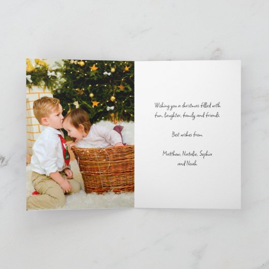 Robot en Kerst Elf Feestdagen Kaart (Binnen)