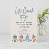 Robot et engrenages Invitation d'anniversaire (Debout devant)