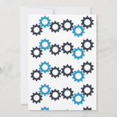 Robot et engrenages Invitation d'anniversaire (Dos)