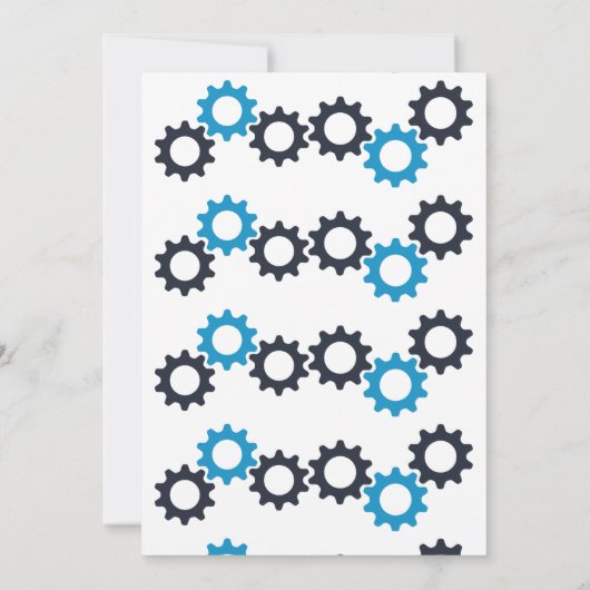 Robot et engrenages Invitation d'anniversaire (Dos)