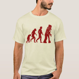 Robot Evolutie van man in robot T-shirt