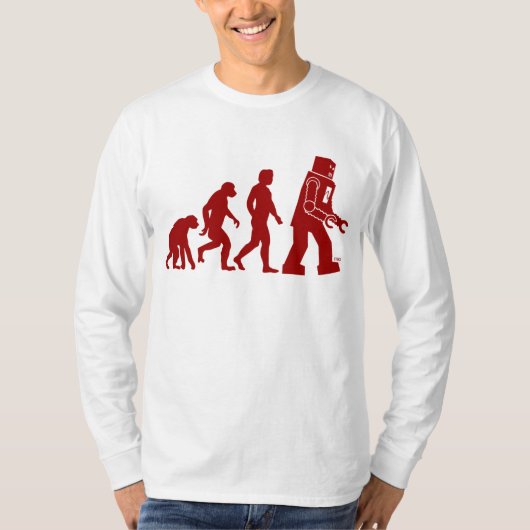Robot Evolutie van man in robot T-shirt (Voorkant)