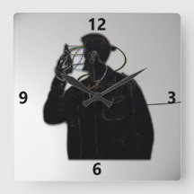 Robot Face Hors Mur Horloge