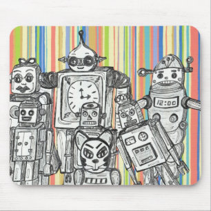 Robot Familie 6 muispad Muismat