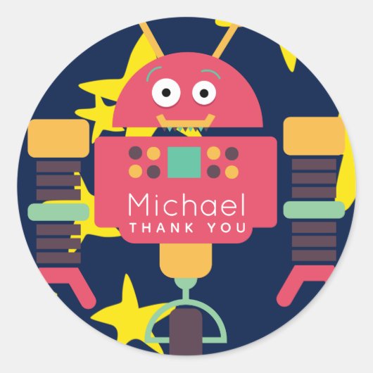 Robot Feest Stickers Jongens Persoonlijke Favoriet (Voorkant)