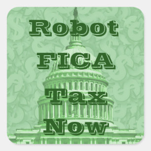 Robot FICA-belasting nu Vierkante Sticker