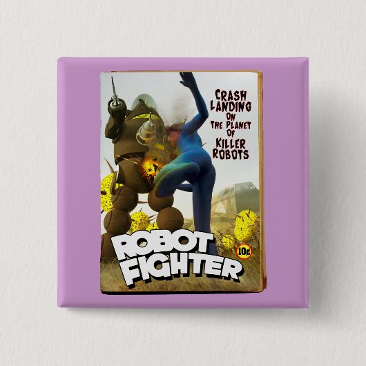 Robot Fighter Fake Pulp Hoesje 2 Button (Voorkant)