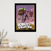 Robot Fighter Fake Pulp Hoesje Poster (Keuken)