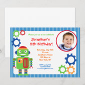 Robot Foto van Birthday-uitnodigingen Kaart (Voorkant / Achterkant)