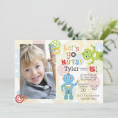 Robot Foto Verjaardag Uitnodigingen Robot Party (Staand voorkant)