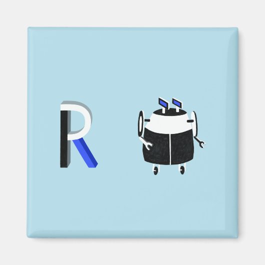Robot Fridge Magnet Magneet (Voorkant)