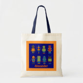Robot Friends Child's persoonlijke Canvas tas (Voorkant)