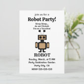 Robot Funny Tech Party Kaart (Staand voorkant)