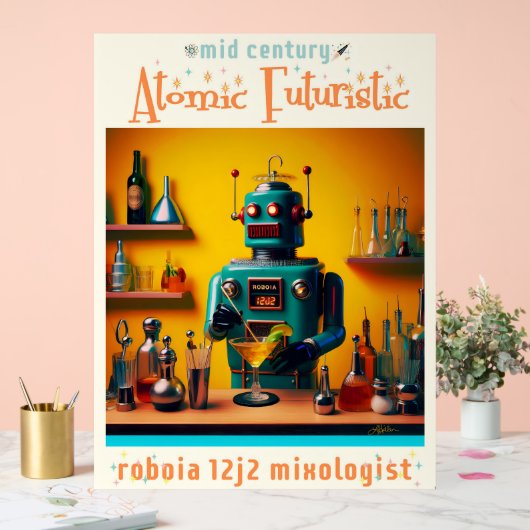 Robot futuriste rétro ROBIA 12J2 Mixologue (Mariage)