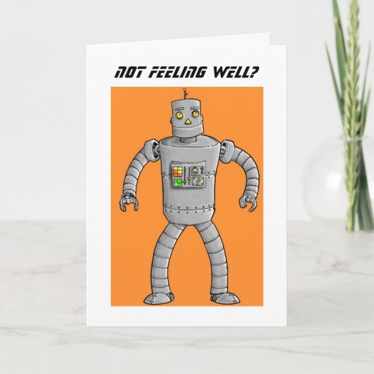 Robot Get Well Soon Card Kaart (Voorkant)