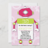Robot Girl Theme Anniversaire Fête Invitation (Devant)
