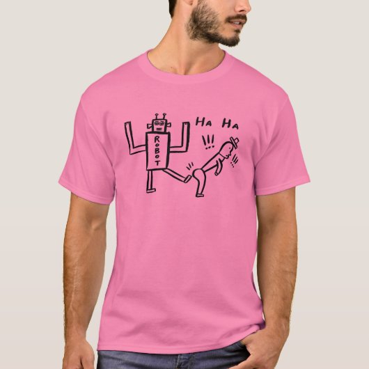 Robot Ha Ha Kick Action Go Time Adventure T-shirt (Voorkant)
