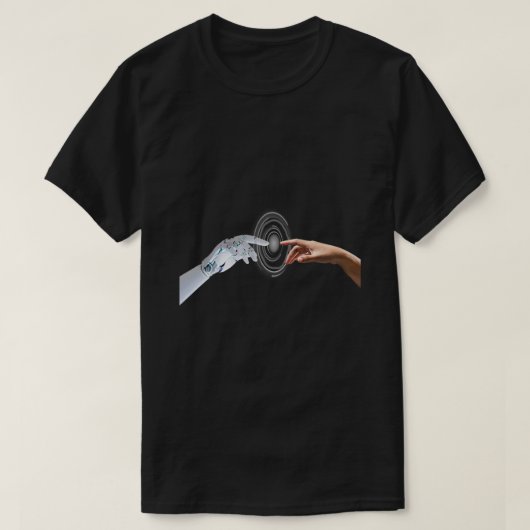 Robot hand met menselijke hand t-shirt (Design voorkant)