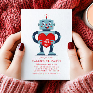 Robot Hart Lieve Valentijnsdag Feest Kaart