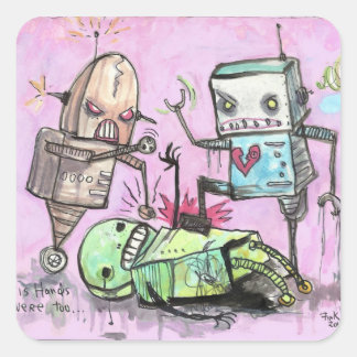 Robot Hate Crime Vierkante Sticker