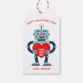 Robot Heart Cute Personalized Valentijn Cadeaulabel (Voorkant)