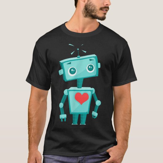 Robot Heart Valentine's Day For Kids Girls  T-shirt (Voorkant)