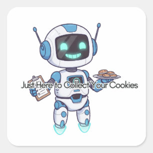 Robot hier om uw cookies te verzamelen vierkante sticker