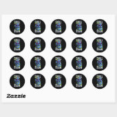 Robot hoofd illustratie ronde sticker (Vel)