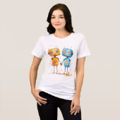 Robot houdt van clipart sublimatie Tri-Blend shirt (Voorkant volledig)