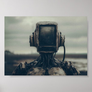 Robot in apocalyptische woestenij poster