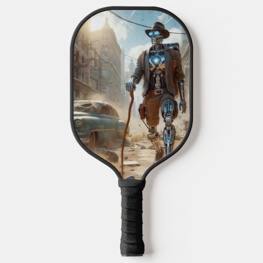 Robot in Ghost Town Pickleball Paddle (Voorkant)