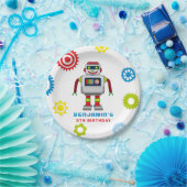 Robot Kids Birthday Paper Bord (Feest)