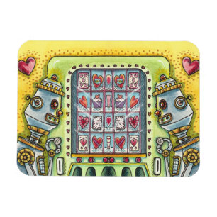 ROBOT KIJKEN NAAR LIEFHEART-VERKEERMACHINES MAGNEET