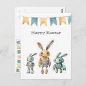 Robot konijnen Pasen Briefkaart (Voorkant / Achterkant)