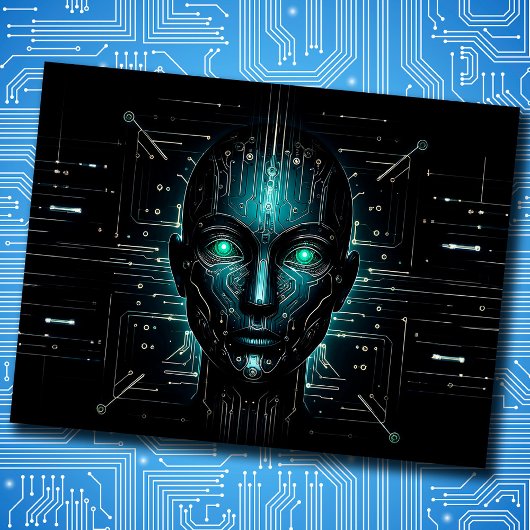 Robot kunstmatige intelligentie fantasie kunst wet briefkaart