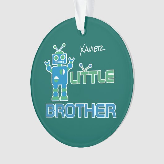 Robot Little Brother Personalized Kinder Sibling Ornament (voorkant)